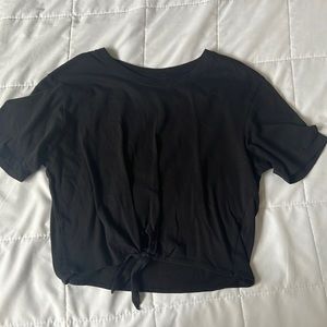 black cropped shirt